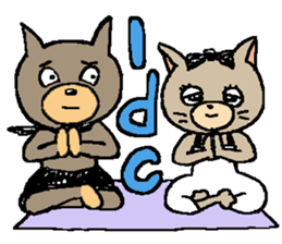 NYANYANEN kawaii yoga kitty English ver sticker #3375595