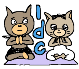 NYANYANEN kawaii yoga kitty English ver sticker #3375595