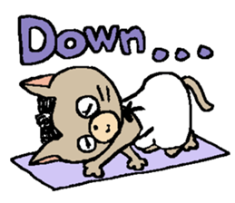 NYANYANEN kawaii yoga kitty English ver sticker #3375601
