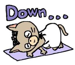 NYANYANEN kawaii yoga kitty English ver sticker #3375601