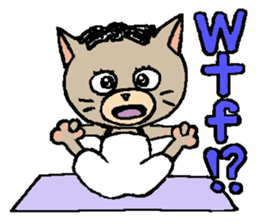 NYANYANEN kawaii yoga kitty English ver sticker #3375606