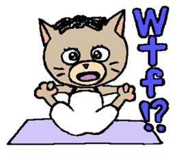 NYANYANEN kawaii yoga kitty English ver sticker #3375606