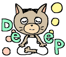 NYANYANEN kawaii yoga kitty English ver sticker #3375608