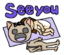 NYANYANEN kawaii yoga kitty English ver sticker #3375609