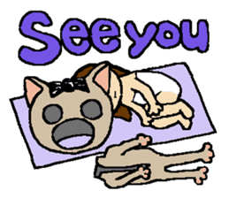NYANYANEN kawaii yoga kitty English ver sticker #3375609