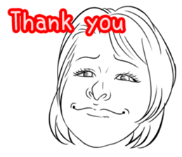 Funny face sticker(Female) vol.3 sticker #3376130