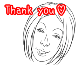 Funny face sticker(Female) vol.3 sticker #3376131