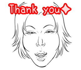 Funny face sticker(Female) vol.3 sticker #3376133