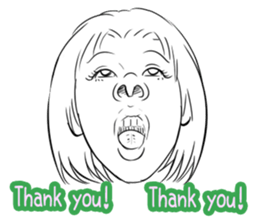 Funny face sticker(Female) vol.3 sticker #3376134