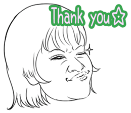 Funny face sticker(Female) vol.3 sticker #3376135