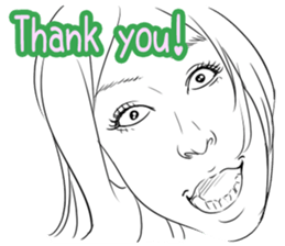 Funny face sticker(Female) vol.3 sticker #3376137