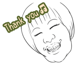 Funny face sticker(Female) vol.3 sticker #3376138