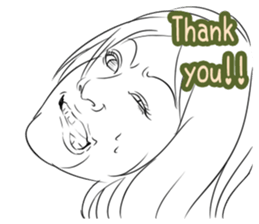 Funny face sticker(Female) vol.3 sticker #3376139