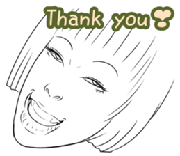 Funny face sticker(Female) vol.3 sticker #3376141