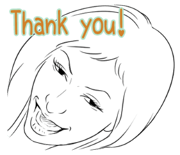 Funny face sticker(Female) vol.3 sticker #3376142