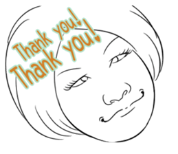 Funny face sticker(Female) vol.3 sticker #3376143