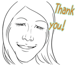 Funny face sticker(Female) vol.3 sticker #3376144