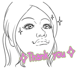 Funny face sticker(Female) vol.3 sticker #3376147