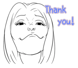 Funny face sticker(Female) vol.3 sticker #3376151