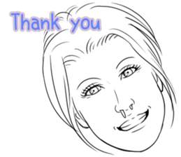 Funny face sticker(Female) vol.3 sticker #3376152