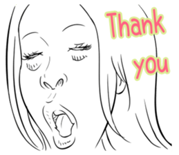 Funny face sticker(Female) vol.3 sticker #3376157