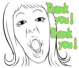 Funny face sticker(Female) vol.3 sticker #3376158