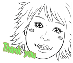 Funny face sticker(Female) vol.3 sticker #3376159