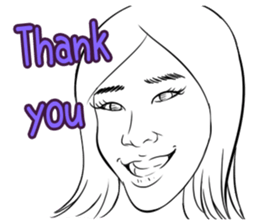 Funny face sticker(Female) vol.3 sticker #3376162