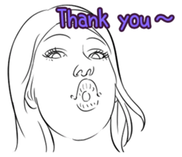 Funny face sticker(Female) vol.3 sticker #3376165