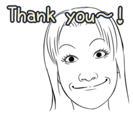 Funny face sticker(Female) vol.3 sticker #3376166