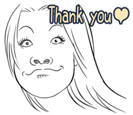 Funny face sticker(Female) vol.3 sticker #3376167