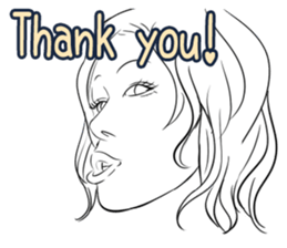 Funny face sticker(Female) vol.3 sticker #3376168