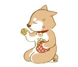Shiba dog NENE spends warm one day sticker #3388859