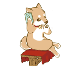 Shiba dog NENE spends warm one day sticker #3388868