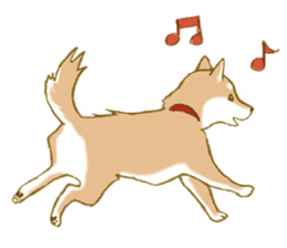 Shiba dog NENE spends warm one day sticker #3388878