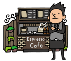 Coffee shop in town sticker #3390380