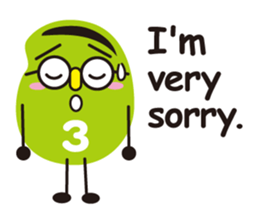 3 types sticker of Broad beans(English) sticker #3394470