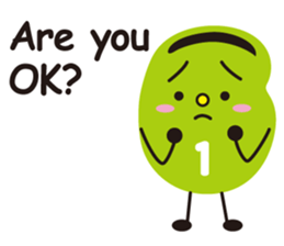 3 types sticker of Broad beans(English) sticker #3394483