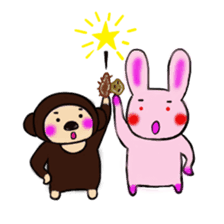 Malayan sun Bear and the rabbit sticker #3395254