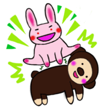 Malayan sun Bear and the rabbit sticker #3395262