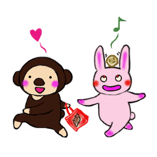 Malayan sun Bear and the rabbit sticker #3395272