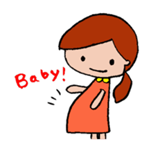 Feeling of a pregnant woman and the baby sticker #3396210