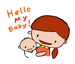 Feeling of a pregnant woman and the baby sticker #3396221