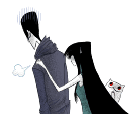 Flora and Oscar the cat slaves sticker #3397048