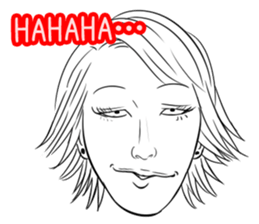 Funny face sticker(Female) vol.4 sticker #3397372