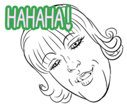 Funny face sticker(Female) vol.4 sticker #3397377