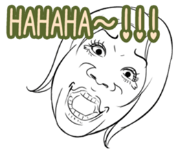 Funny face sticker(Female) vol.4 sticker #3397379