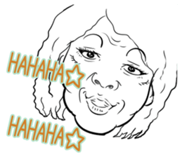 Funny face sticker(Female) vol.4 sticker #3397382