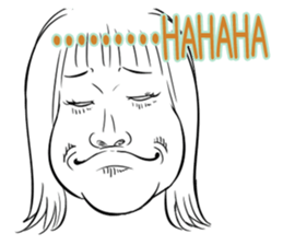 Funny face sticker(Female) vol.4 sticker #3397384
