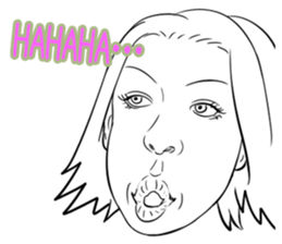 Funny face sticker(Female) vol.4 sticker #3397387